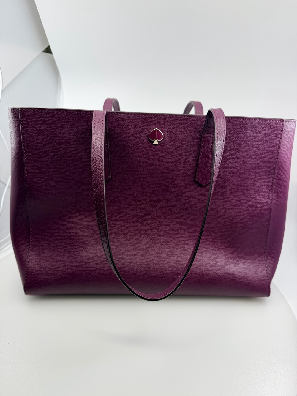 Kate Spade New York Large Pebbled Leather Tote — Deep Plum